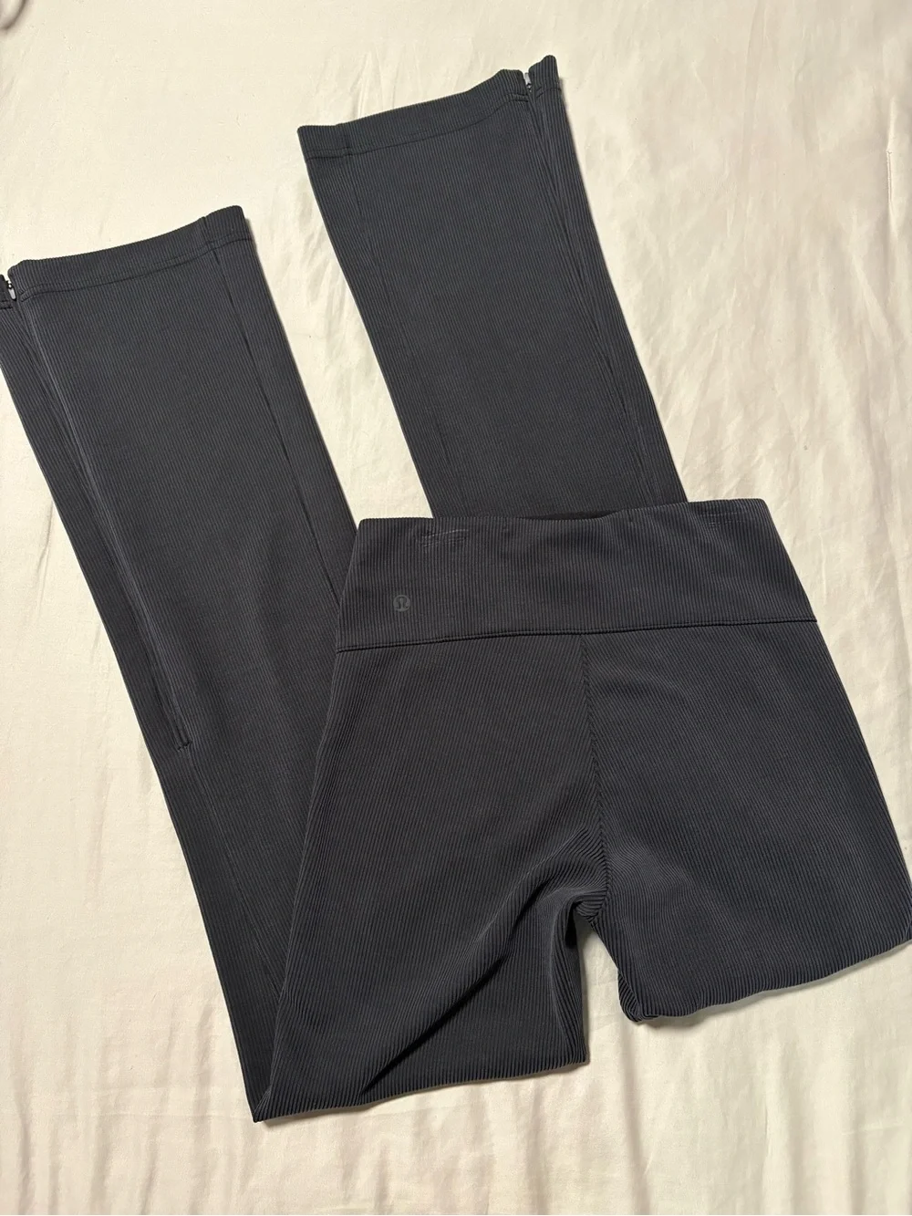 lululemon athletica Boot Cut Ribbed Pants in Charcoal Gray